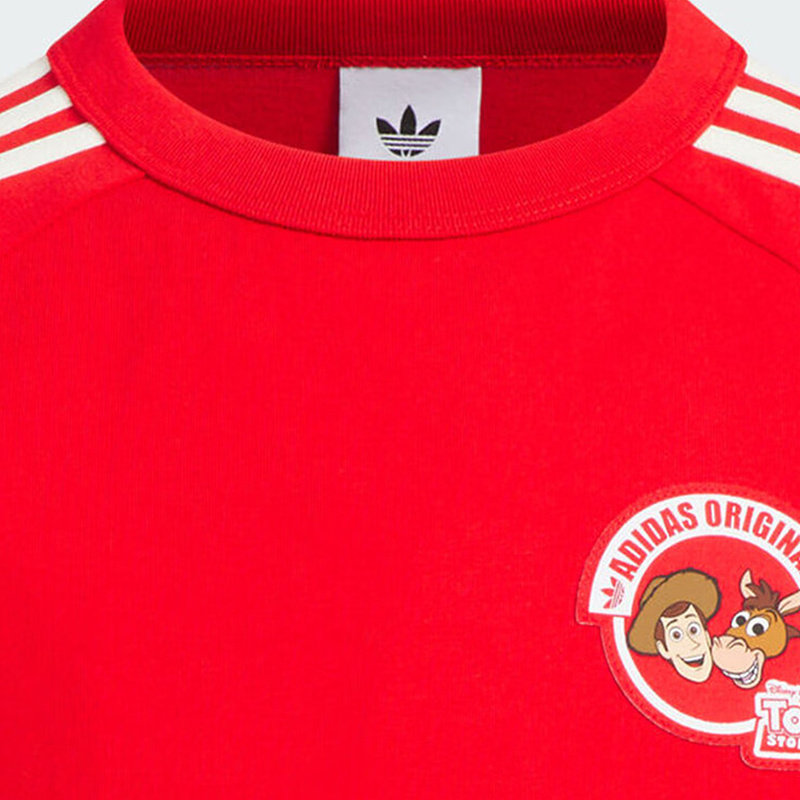 阿迪达斯三叶草玩具总动员连帽半截袖男女大童红色短袖T恤 KV6595,淘宝优惠券,粉丝福利购,淘宝优惠卷
