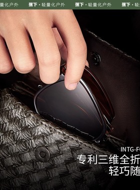 蕉下女方形大框折叠墨镜