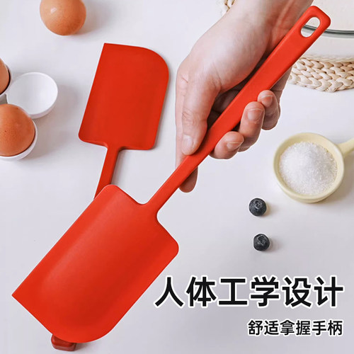JS耐高温硅胶刮刀蛋糕奶油刮板一体式大铲刀抹平搅拌家用烘焙工具 - 图3