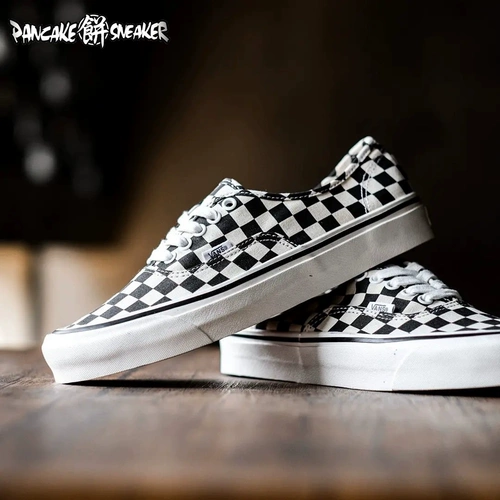 Vans Authentic 44 DX Anaheim Chess Board Grid Черно -белая мужская холст