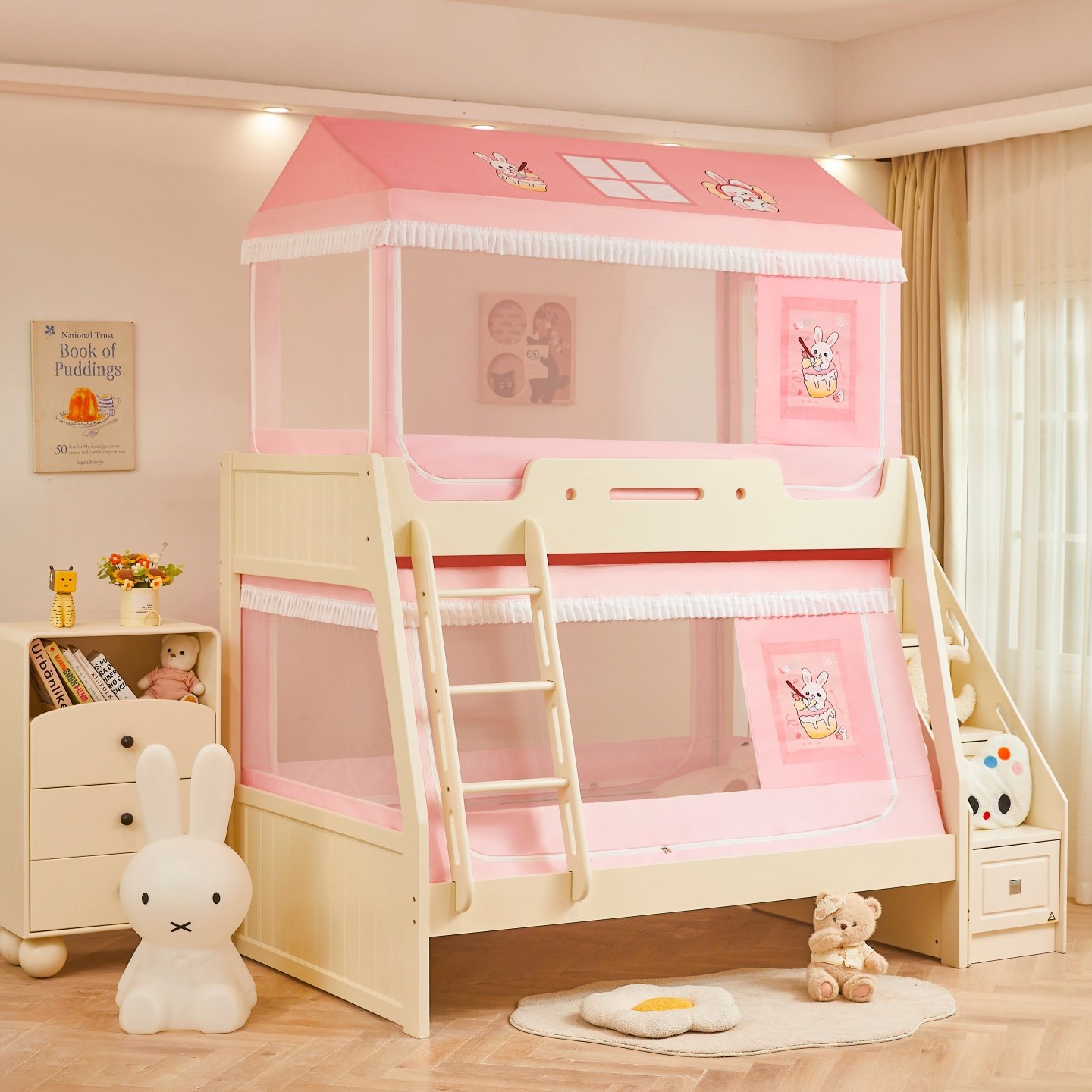 2025新款A类子母床上下铺遮光帘蚊帐梯形家用防摔儿童卧室高低床,淘宝优惠券,粉丝福利购,淘宝优惠卷