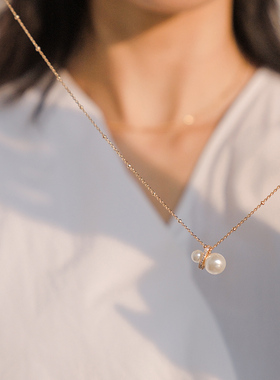 Missure镀金嵌珠小雪人珍珠项链