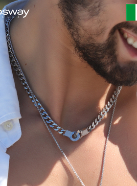 古巴链钛钢男士项链送男生首饰