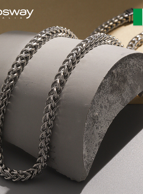 brosway钛钢古巴链男士
