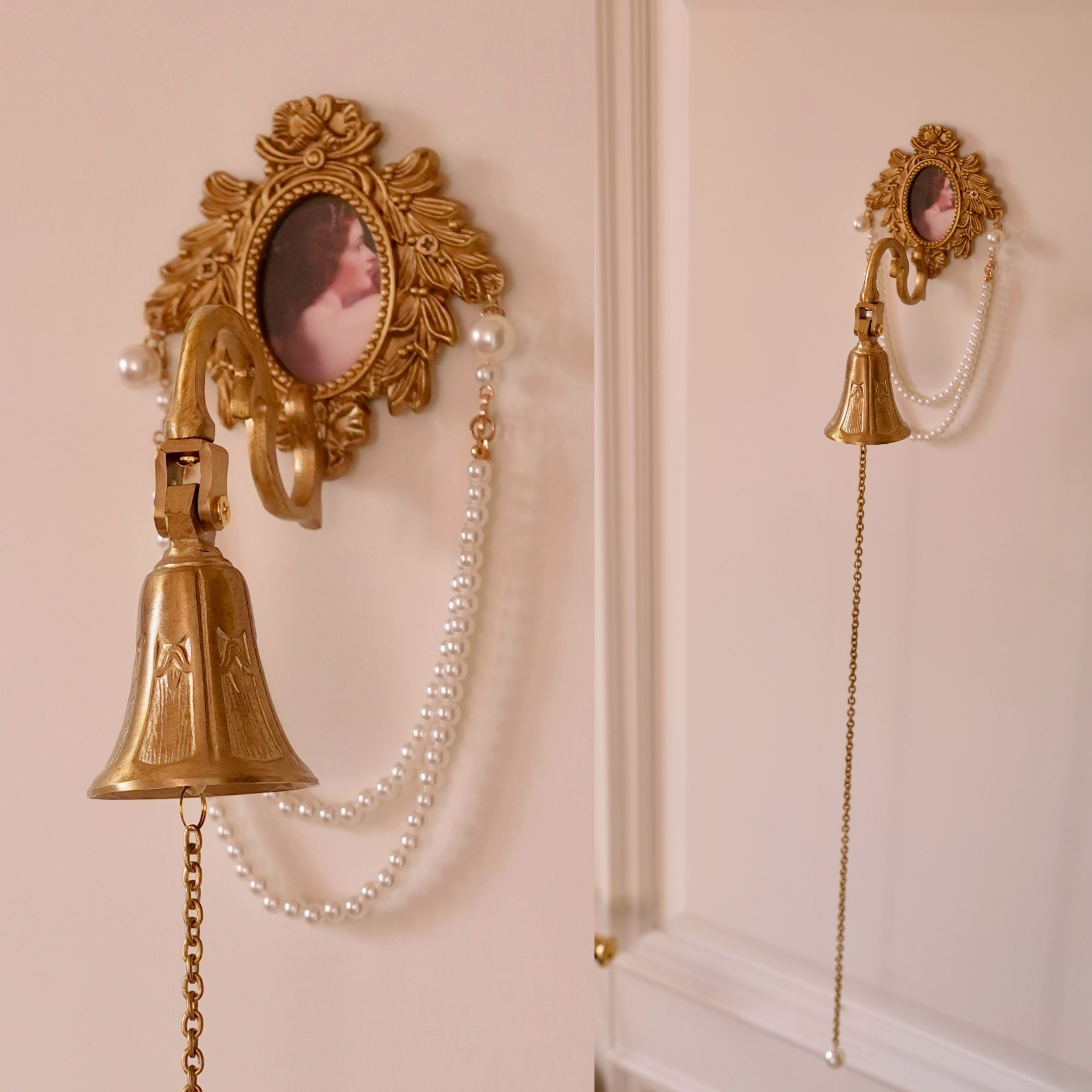 原创欧式中古风黄铜铃铛挂件客厅卧室玄关小众入户门铃开门铃壁挂,淘宝优惠券,粉丝福利购,淘宝优惠卷