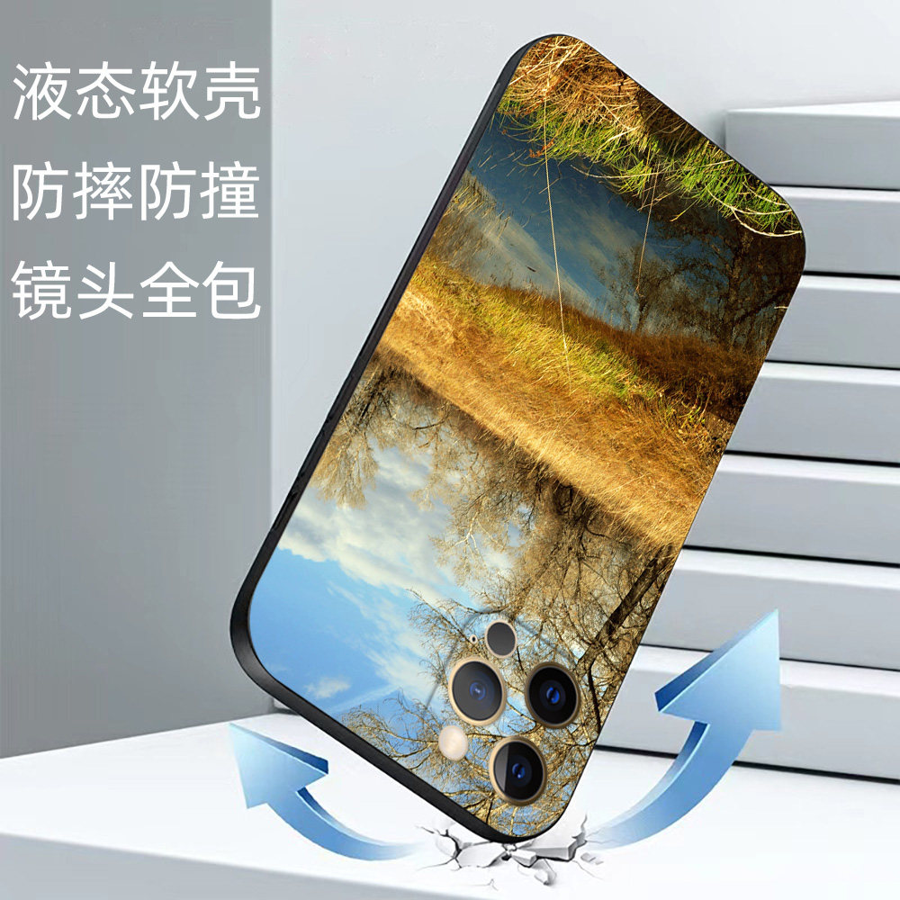 硅胶软手机壳适用苹果iPhone17 16 14 Pro Max mini 13 Pro XS XR X 8 7 6 6s plus 12 11SE 秋天树叶狐狸