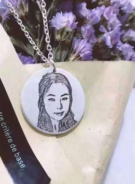 diy礼物银饰品照片字母链