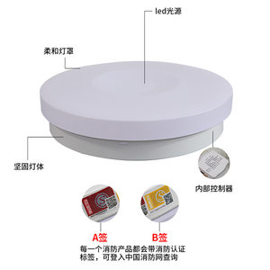 东君消防应急智能吸顶灯国标过道走廊led雷达感应防水楼道照明灯