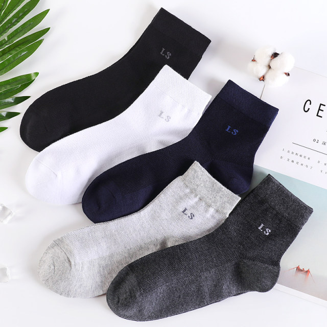 Langsha socks men's four-season pure cotton comfort socks 5 ຄູ່