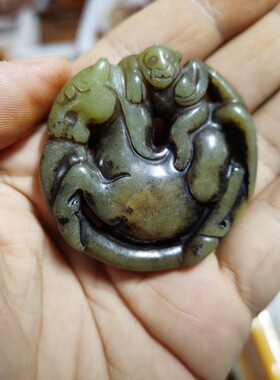 玉石原石仿古玉老玉天然岫玉雕LJ