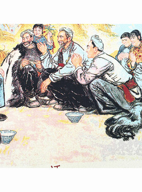 知心话红色怀旧收藏宣传画刺绣织锦画客厅装饰画90*60cm