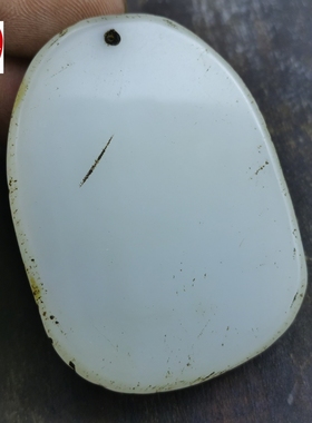 古玩仿古玉玉器天然岫玉青白玉盘龙戏水吊坠毛衣链