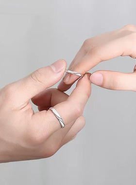 s925纯银情侣对戒开口可调节