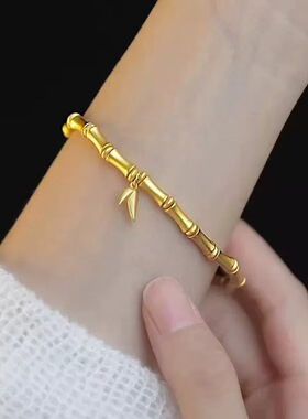 金店同款竹节手镯女轻奢感