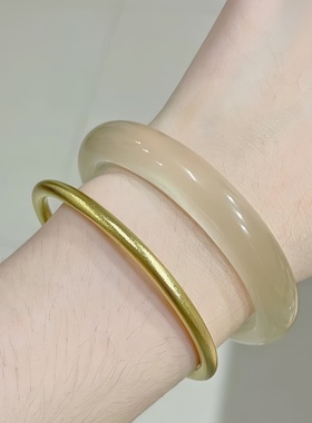 冰种手镯猫眼石新中式女玉镯