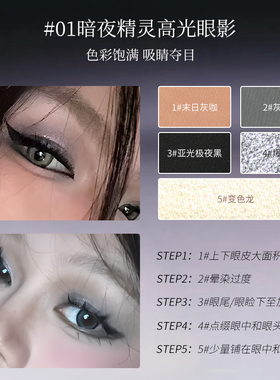 【黑茉莉&冷萃棕平替】五色眼影