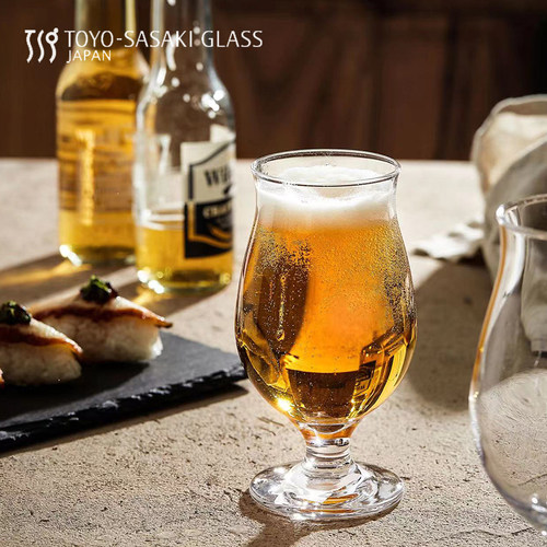 日本进口东洋佐佐木啤酒杯纯麦玻璃杯郁金香杯精酿大麦杯IPA酒杯 - 图1