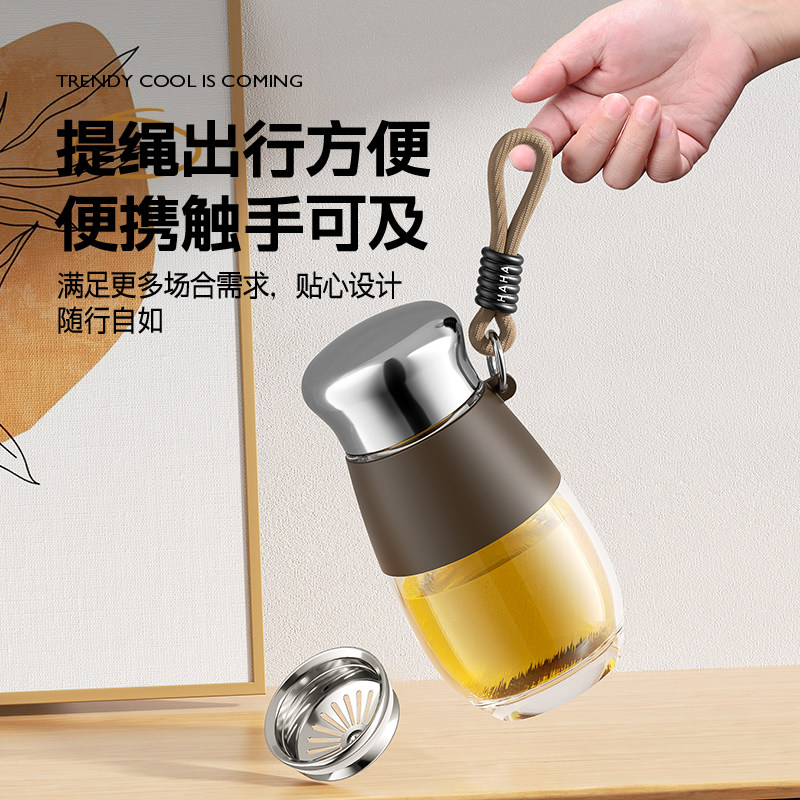 加厚玻璃杯男耐高温办公茶杯女士高颜值水杯2025新款外出便携杯子,淘宝优惠券,粉丝福利购,淘宝优惠卷