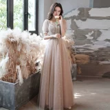 Платье подружки невесты, зимнее вечернее платье, расширенная длинная юбка, коллекция 2023, изысканный стиль