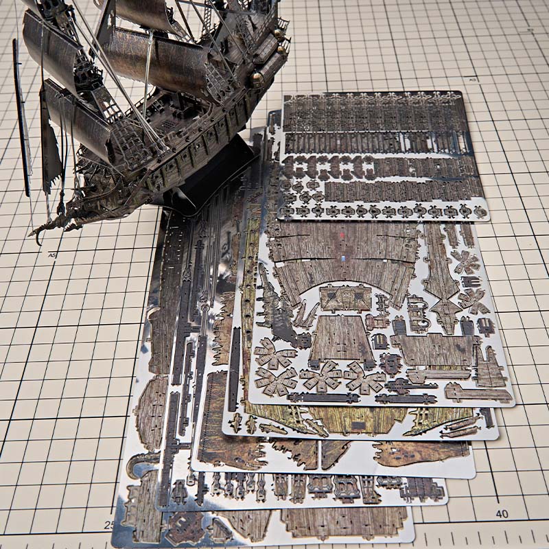 铁片加勒比海盗船飞翔的荷兰人号积木3d立体拼图金属拼装模型摆件 - 图2