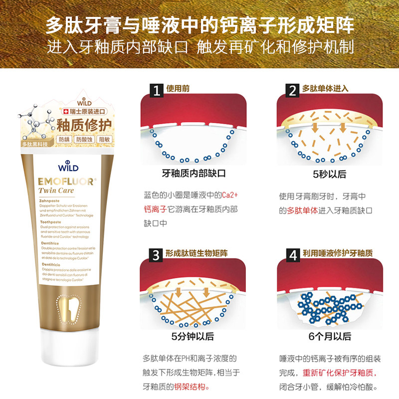 dr . wild怀尔德瑞士进口龋齿多肽 怀尔德牙膏