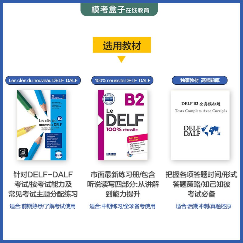 模考盒子|DELF/DALF历年真题题库冲刺课程B1/B2/C1/C2高通过率 - 图2