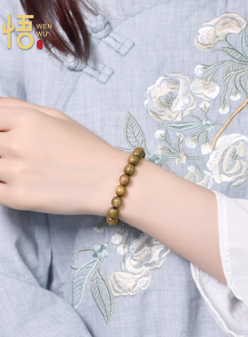 天然绿檀手串108颗佛珠念珠手链