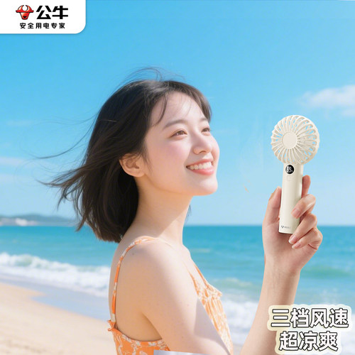 【3C认证可上飞机】公牛手持小风扇usb便携式小型随身降温神器学生静音可爱迷你宿舍办公室长续航桌面大风力 - 图0