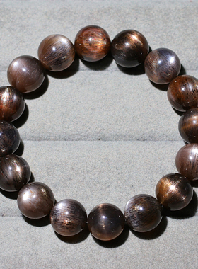 天然猫眼黑金骨干长石手链饰品女