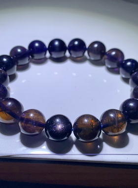 天然透体血滴堇青石手链饰品男女