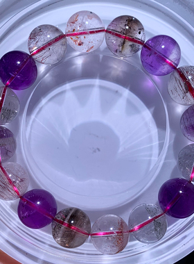 天然三轮骨干超七手串情侣礼物女