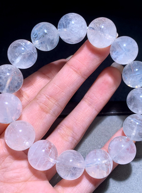 天然蓝色异象水晶蓝针手链饰品女