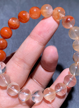 天然顺发渐变兔毛单圈手串冰透女