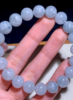 天然蓝兔毛团团单圈手串水晶饰品