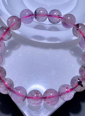 天然三轮骨干超七手串黑加仑手链