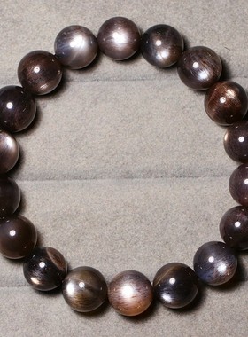 天然猫眼顺发黑金骨干长石手链女