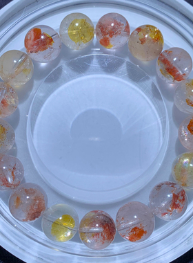 天然锦鲤原色红胶花单圈手链礼物