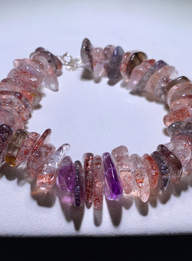 天然三轮骨干超七随形手链饰品女