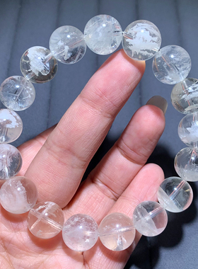 天然雪花幽灵粉幽灵手链