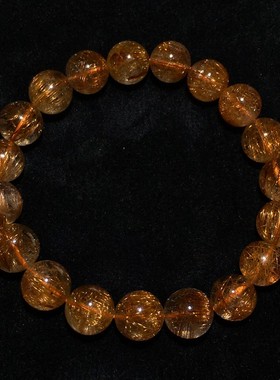 天然巴西顺发铜发晶单圈手链饰品