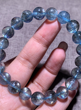 天然云母星光海蓝宝手链送礼物女