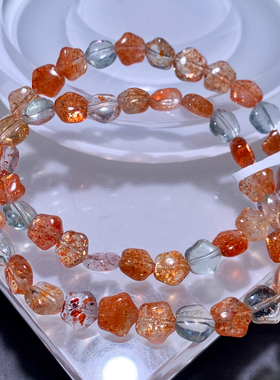 天然爆闪阿鲁沙星星雕刻手链金砂