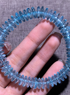 天然冰透托帕石盘珠手链情侣礼物