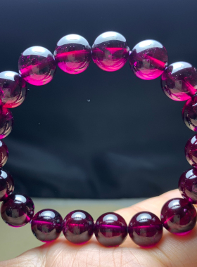 天然紫牙乌石榴石手串礼物情侣款