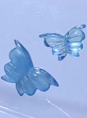 天然冰透海蓝宝蝴蝶配饰礼物情侣