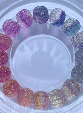 天然西瓜双色花生萤石单圈手链女