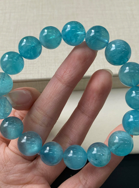 天然云母星光海蓝宝手链绿体饰品