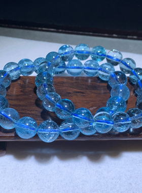 天然冰透碎冰托帕石手链女饰品