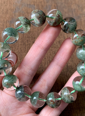 天然半盆莫奈幽灵单圈水晶手链女