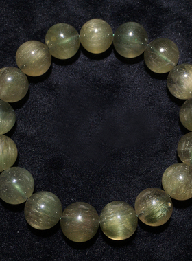 天然巴西顺发猫眼绿发晶手链饰品